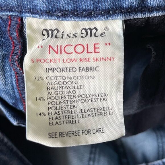 Miss Me “Nicole” 5 Pocket Low Rise Skinny Jeans Medium Wash (Size: 26) - Picture 5 of 14